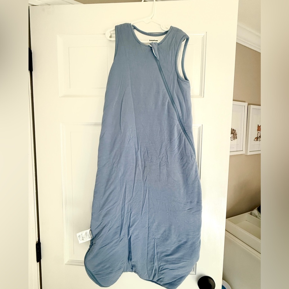 Bamboo Blue Zip-Up Sleep Sack 1 TOG